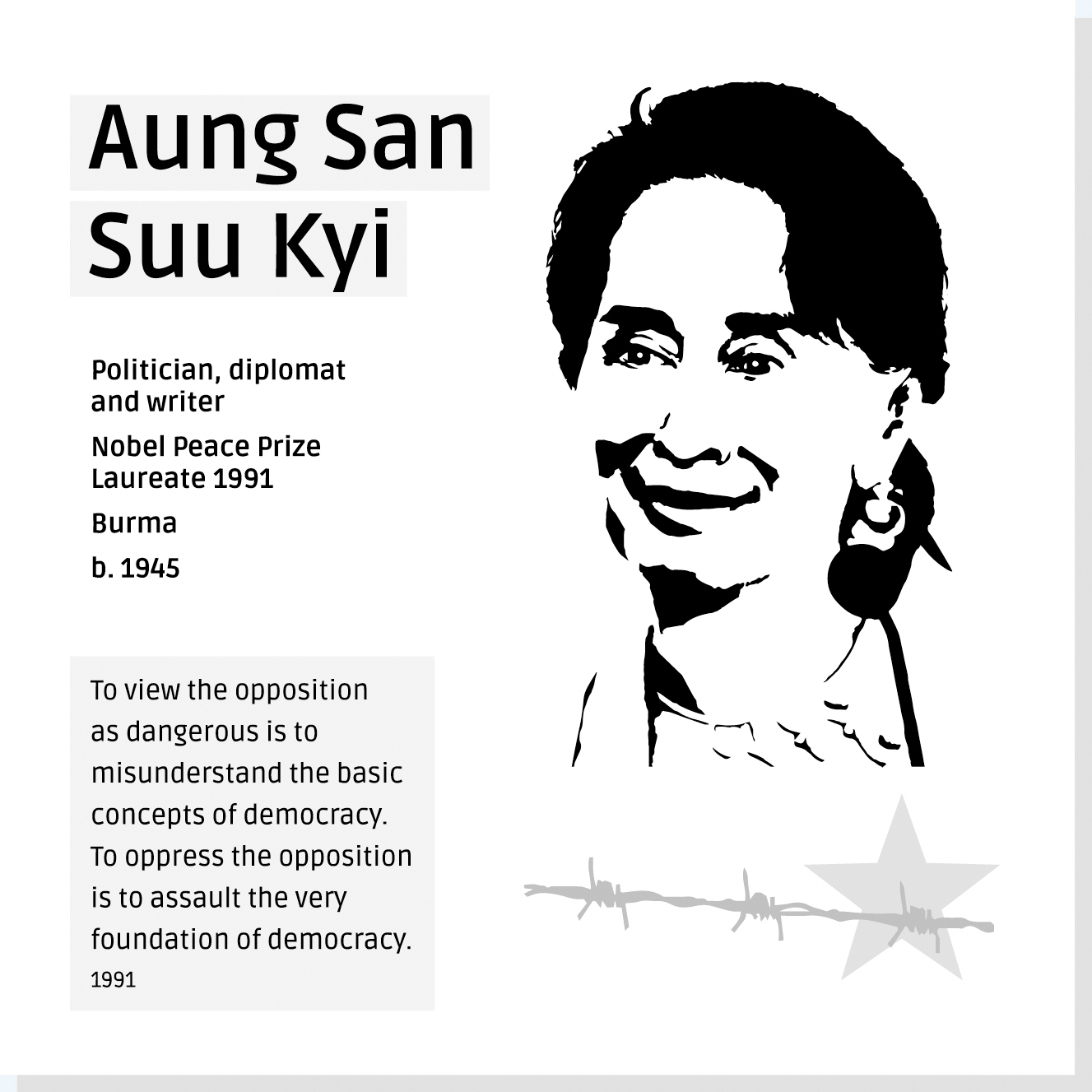 Aung San Suu Kyi er en af Rysensteens 14 udvalgte verdensborgere
