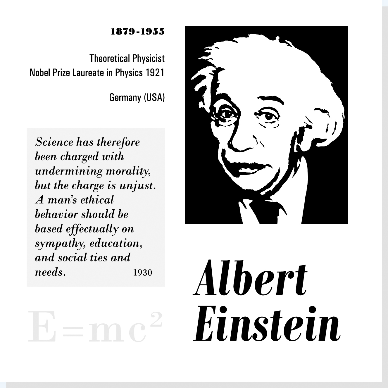 Albert Einstein er en af Rysensteens 14 udvalgte verdensborgere