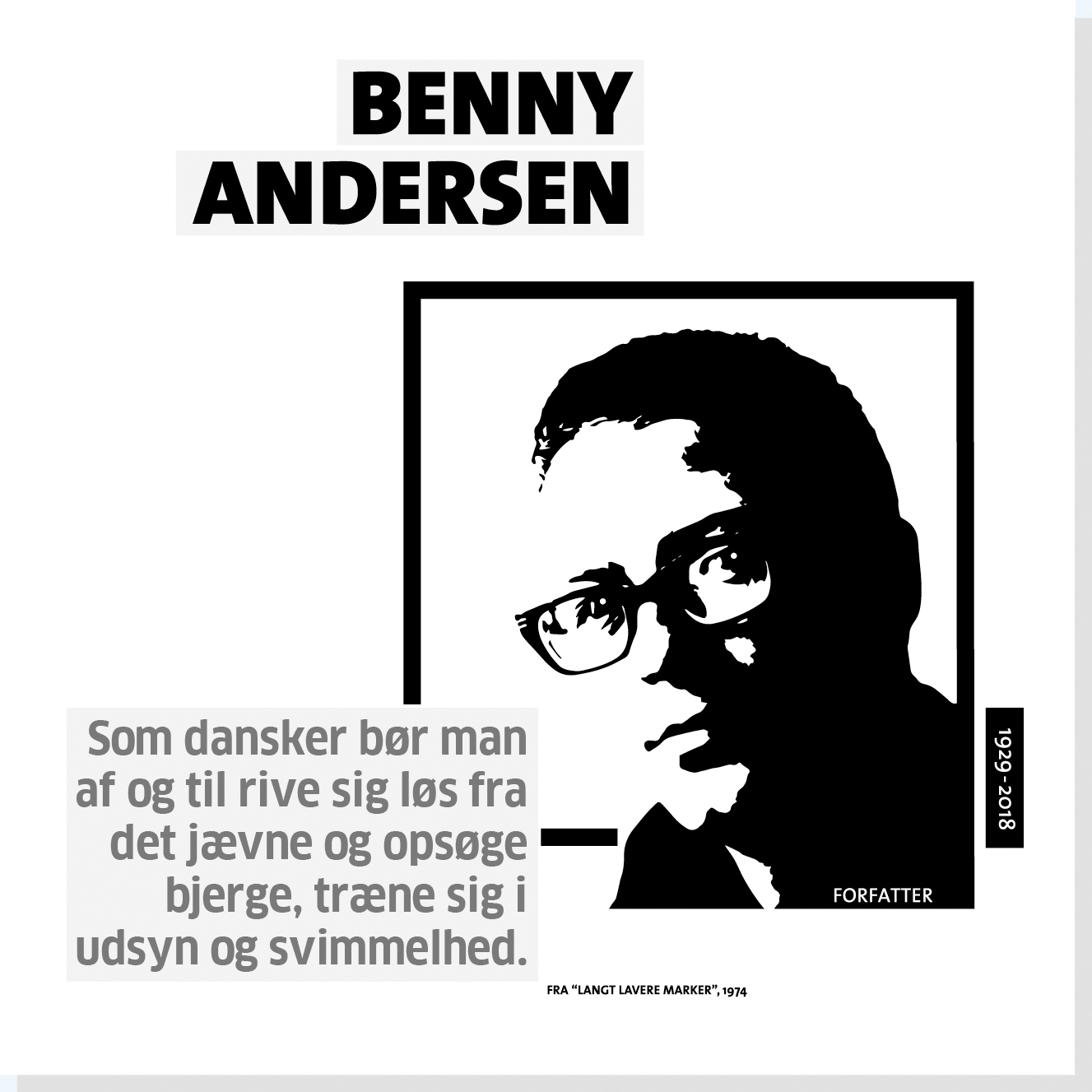 Benny Andersen er en af Rysensteen 22 udvalgte danske dannelsespersoner