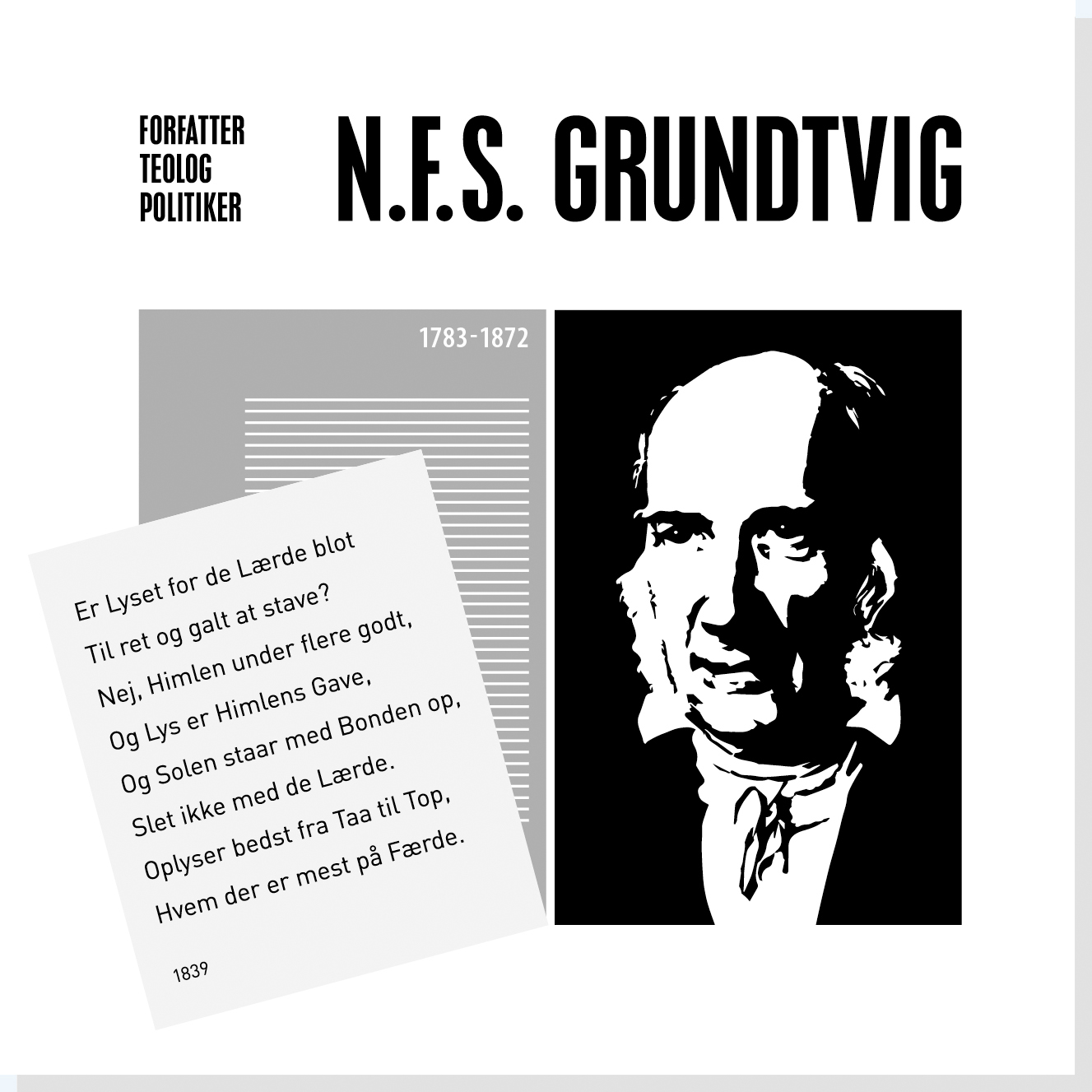 N.F.S. Grundtvig er en af Rysensteens 22 udvalgte danske dannelsespersoner