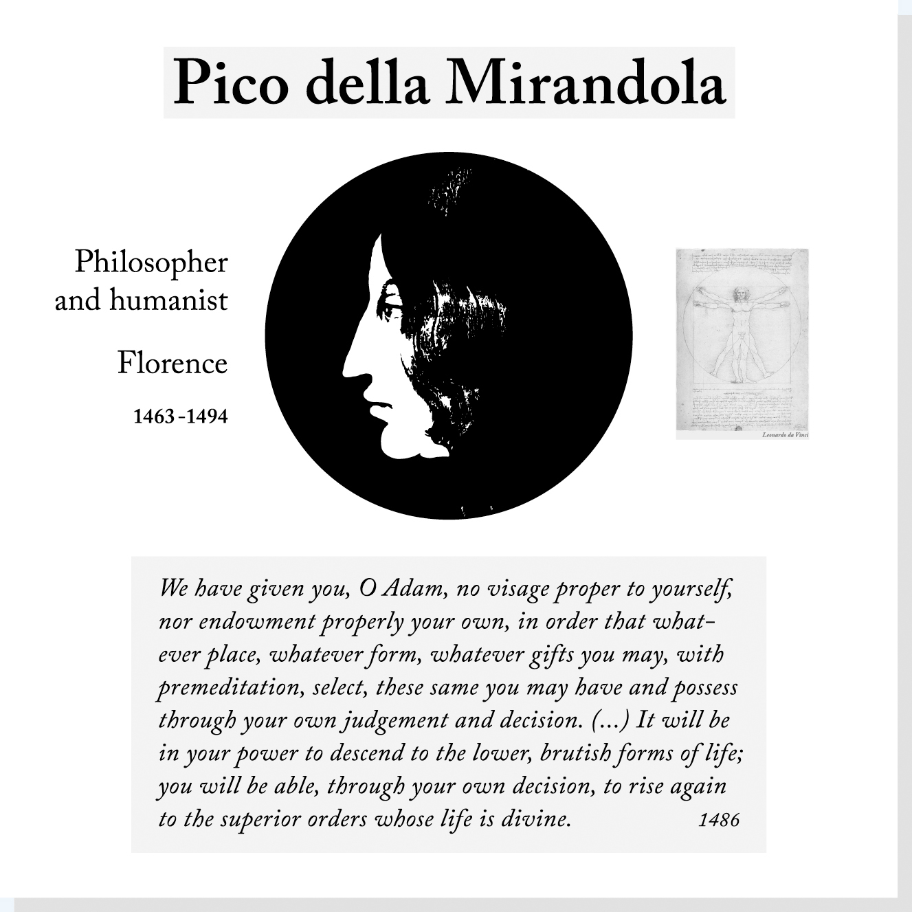 Pico della Mirandola er en af Rysensteens 14 udvalgte verdensborgere