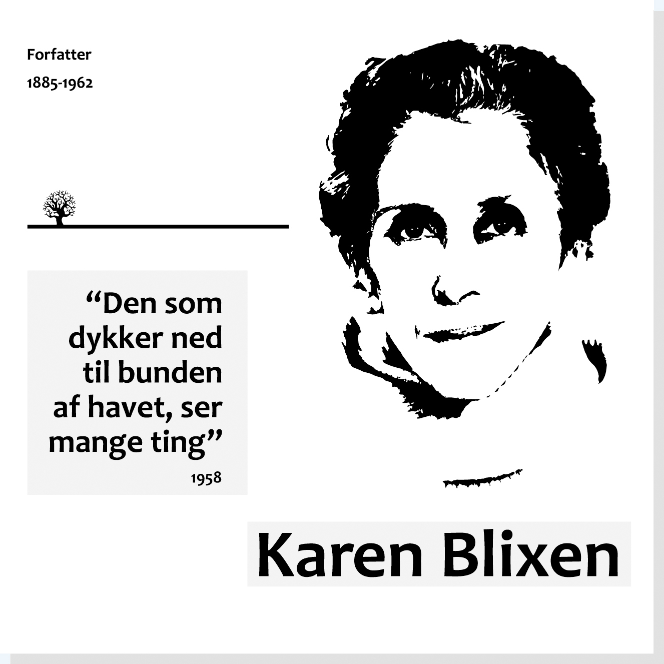 Karen Blixen er en af Rysensteens 22 udvalgte danske dannelsespersoner