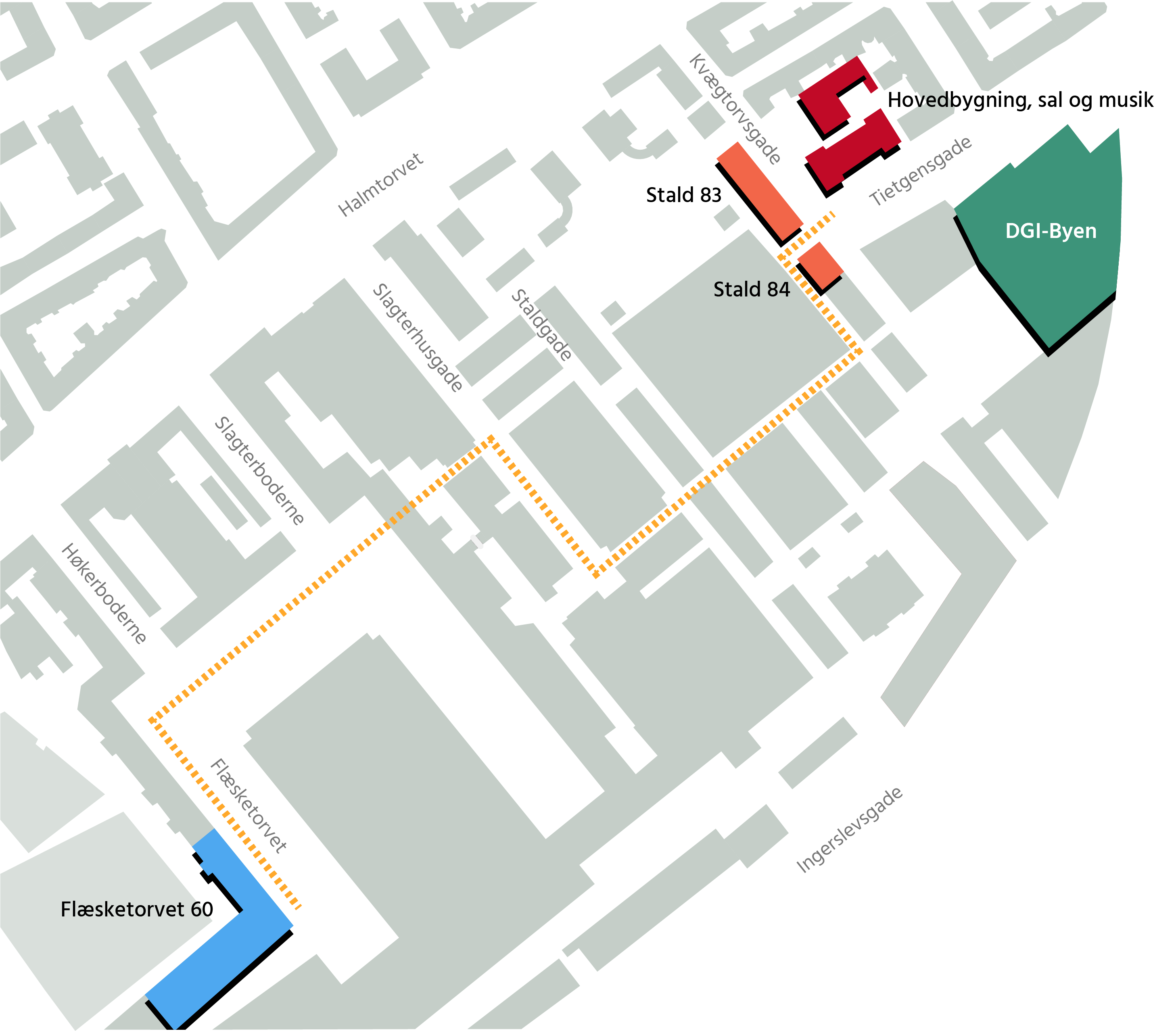 kort over campusområdet