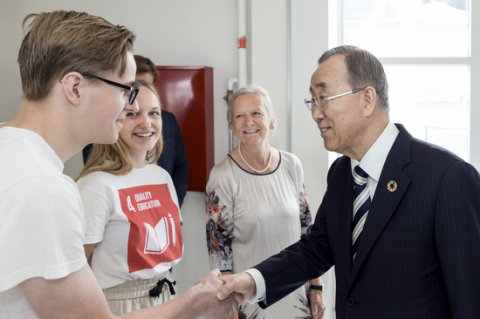 Forhenværende generalsekretær Ban Ki-Moon besøger Rysensteen i forbindelse med drøftelser om et FN-museum